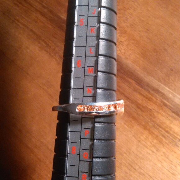 Simulated Champagne Color Diamond Sterling Silver Wishbone Ring (Size 7) - Picture 5 of 16